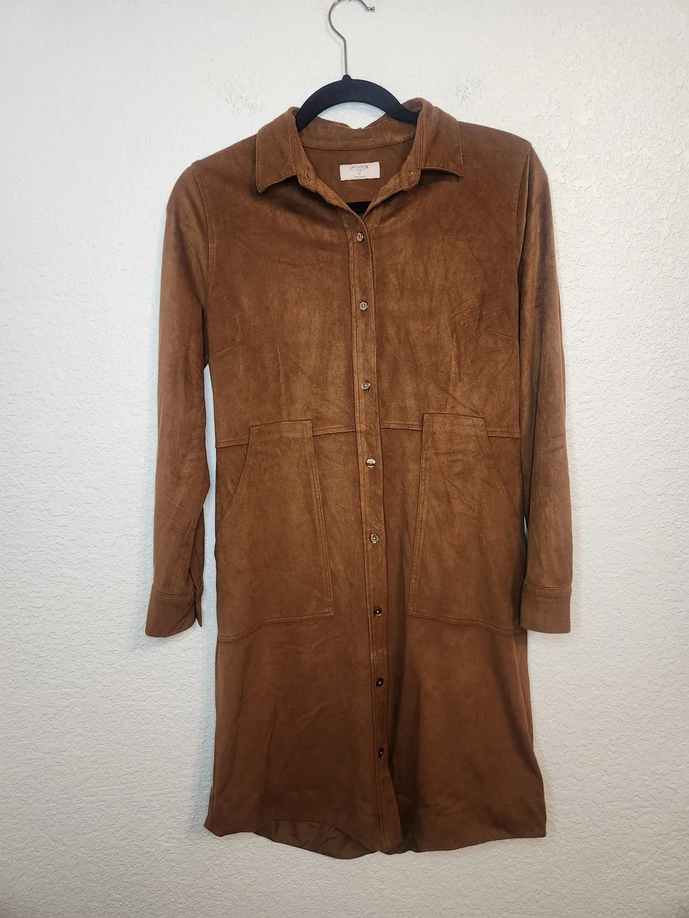 Untuckit for her 4 style Bradley suede shirt dress snap-button